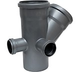 Крестовина канализационная 110/110/50/50x45 градусов левая+задняя двухплоскостная