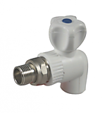 Кран для радиатора угловой с американкой 25 ППР с латунным шаром