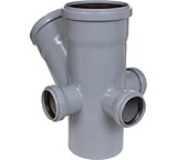 Крестовина канализационная 110/110/50/50/50x45 градусов левая+правая+задняя двухплоскостн