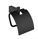 Настенный бумагодержатель с крышкой Grocenberg AC0029BL (Черный матовый)