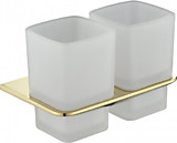 Настенный стакан двойной Grocenberg AC0056GO (Золото глянец)