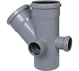 Крестовина канализационная 110/110/50/50x45 градусов правая+задняя двухплоскостная