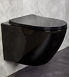 УНИТАЗ ПОДВЕСНОЙ БЕЗОБОДКОВЫЙ RIMLESS 2197B-18 *Чёрный глянцевый