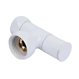 Вентиль угловой  1"Fx1/2"F для полотенцесушителя,( круглый ) г/г белый
