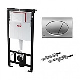 Alcaplast Set инсталляции M71 с хром кнопкой  AM101/1120-3:1 RU M71-0001