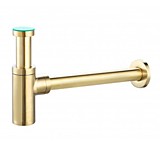 Сифон броширированное золото круглый А-1010 brushed gold 