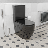 Напольный унитаз Ceramalux 2176 -18 Черно-Глянцевый