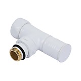 Вентиль угловой   3/4"Fx1/2"M для полотенцесушителя,( круглый ), белый